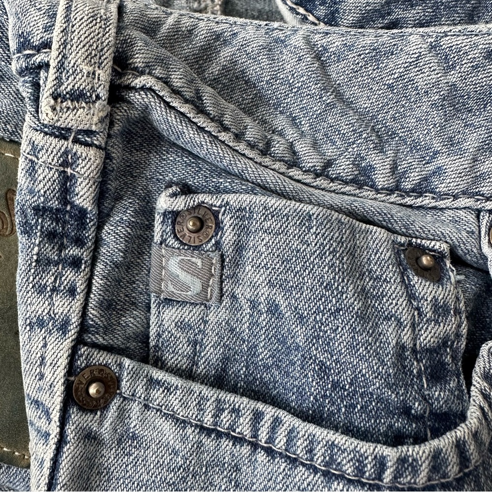 90s Y2K SILVER Vintage Denim Capris - Picture 8 of 13